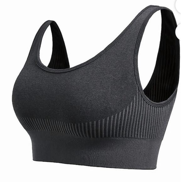 Women's Black and Grey High Support Sports Bra - Picture 4 of 5